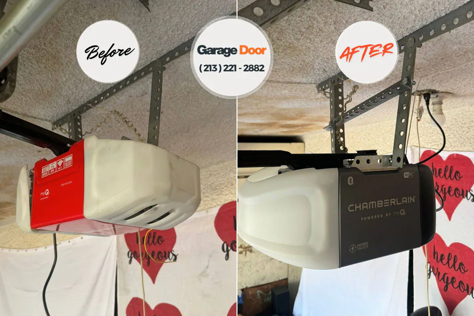 Before and after: garage door repair Shady Hills, FL
